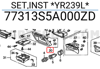 Honda 77313S5A000ZD SET,INST *YR239L*
