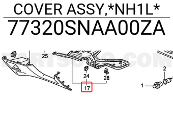 Honda 77320SNAA00ZA COVER ASSY,*NH1L*