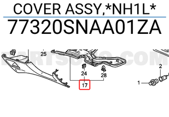Honda 77320SNAA01ZA COVER ASSY,*NH1L*