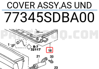Honda 77345SDBA00 COVER ASSY,AS UND