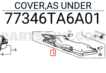 Honda 77346TA6A01 COVER,AS UNDER