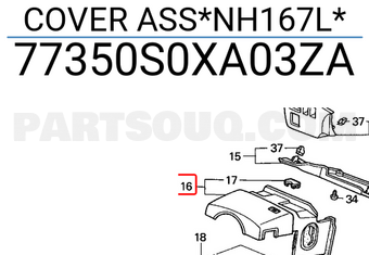 Honda 77350S0XA03ZA COVER ASS*NH167L*
