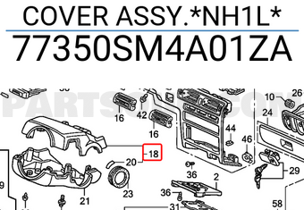 Honda 77350SM4A01ZA COVER ASSY.*NH1L*