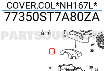 Honda 77350ST7A80ZA COVER,COL*NH167L*