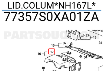 Honda 77357S0XA01ZA LID,COLUM*NH167L*