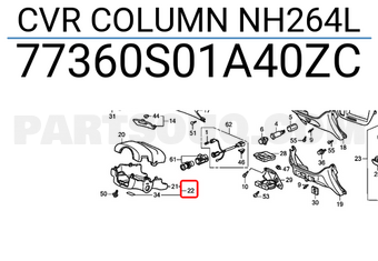 Honda 77360S01A40ZC CVR COLUMN NH264L