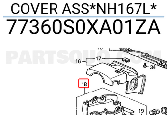 Honda 77360S0XA01ZA COVER ASS*NH167L*