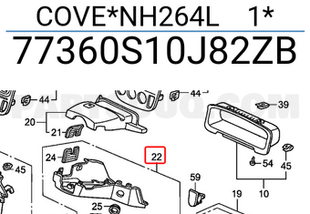 Honda 77360S10J82ZB COVE*NH264L 1*