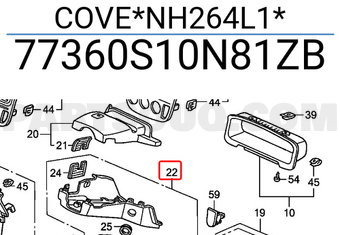 Honda 77360S10N81ZB COVE*NH264L1*