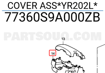 Honda 77360S9A000ZB COVER ASS*YR202L*