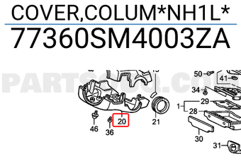 Honda 77360SM4003ZA COVER,COLUM*NH1L*