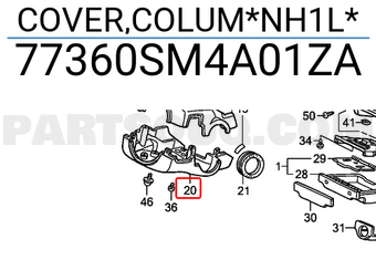 Honda 77360SM4A01ZA COVER,COLUM*NH1L*