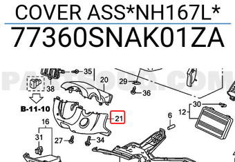 Honda 77360SNAK01ZA COVER ASS*NH167L*