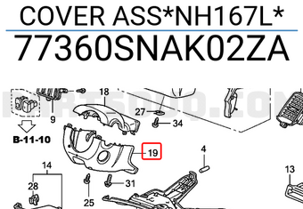 Honda 77360SNAK02ZA COVER ASS*NH167L*