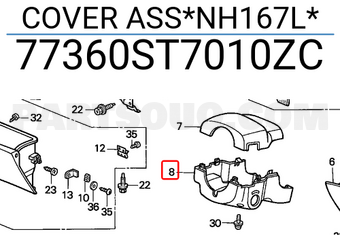 Honda 77360ST7010ZC COVER ASS*NH167L*