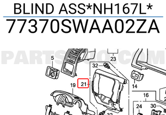 Honda 77370SWAA02ZA BLIND ASS*NH167L*