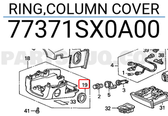 Honda 77371SX0A00 RING,COLUMN COVER