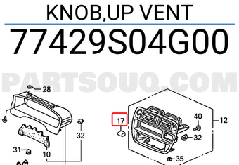 Honda 77429S04G00 KNOB,UP VENT