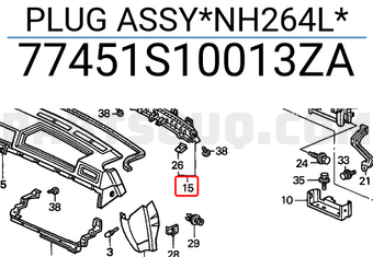 Honda 77451S10013ZA PLUG ASSY*NH264L*