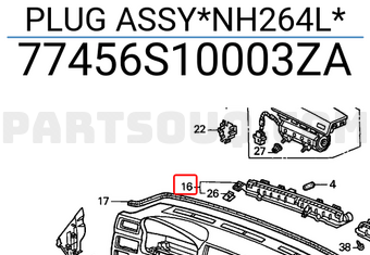 Honda 77456S10003ZA PLUG ASSY*NH264L*