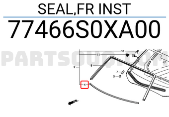 Honda 77466S0XA00 SEAL,FR INST