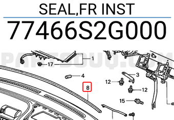 Honda 77466S2G000 SEAL,FR INST