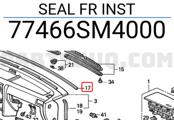 Honda 77466SM4000 SEAL FR INST