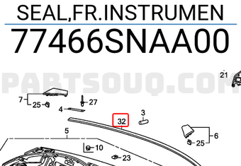 Honda 77466SNAA00 SEAL,FR.INSTRUMEN