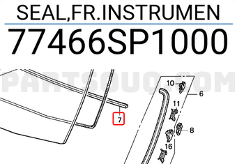 Honda 77466SP1000 SEAL,FR.INSTRUMEN