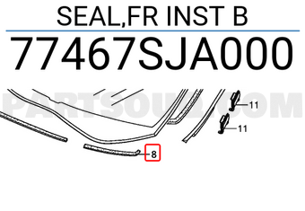 Honda 77467SJA000 SEAL,FR INST B
