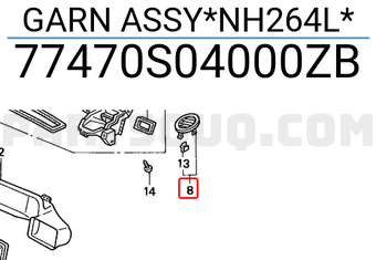Honda 77470S04000ZB GARN ASSY*NH264L*