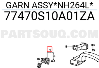 Honda 77470S10A01ZA GARN ASSY*NH264L*