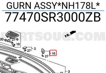 Honda 77470SR3000ZB GURN ASSY*NH178L*
