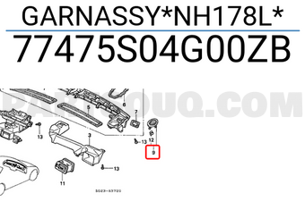 Honda 77475S04G00ZB GARNASSY*NH178L*