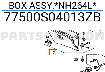 Honda 77500S04013ZB BOX ASSY,*NH264L*