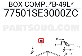 Honda 77501SE3000ZC BOX COMP.,*B-49L*