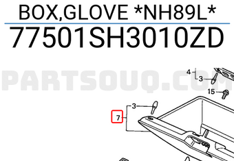 Honda 77501SH3010ZD BOX,GLOVE *NH89L*