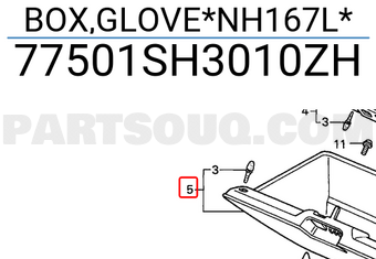 Honda 77501SH3010ZH BOX,GLOVE*NH167L*
