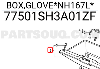 Honda 77501SH3A01ZF BOX,GLOVE*NH167L*