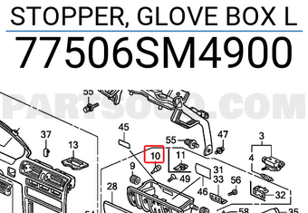 Honda 77506SM4900 STOPPER, GLOVE BOX L