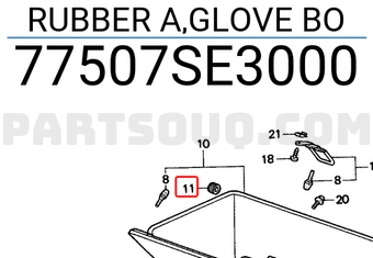 Honda 77507SE3000 RUBBER A,GLOVE BO