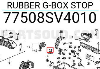 Honda 77508SV4010 RUBBER G-BOX STOP