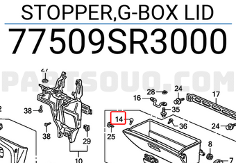 Honda 77509SR3000 STOPPER,G-BOX LID