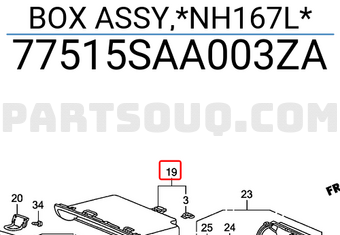 Honda 77515SAA003ZA BOX ASSY,*NH167L*