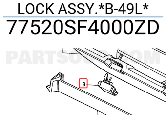 Honda 77520SF4000ZD LOCK ASSY.*B-49L*