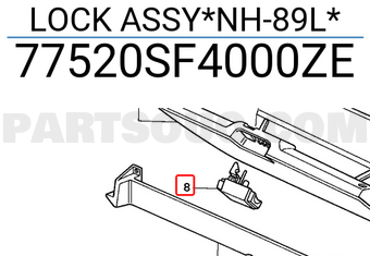 Honda 77520SF4000ZE LOCK ASSY*NH-89L*
