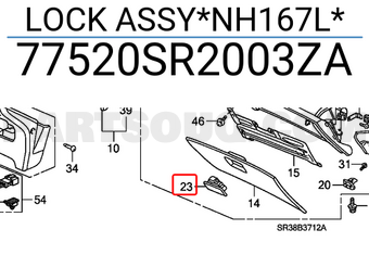 Honda 77520SR2003ZA LOCK ASSY*NH167L*
