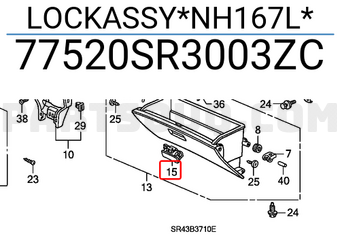 Honda 77520SR3003ZC LOCKASSY*NH167L*