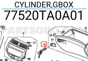 Honda 77520TA0A01 CYLINDER,GBOX