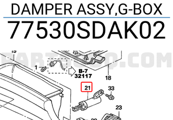 Honda 77530SDAK02 DAMPER ASSY,G-BOX